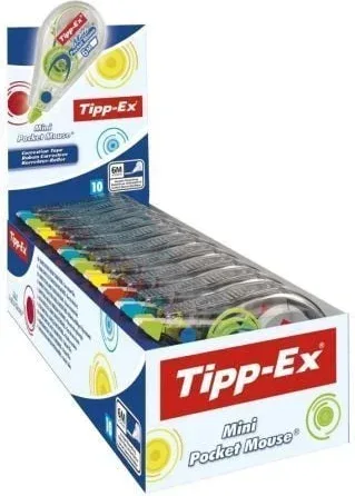 Caja de Corrector de Escritura en Cinta Bic Mini Pocket Mouse 926397/ 5mm x 6m/ 10 unidades
