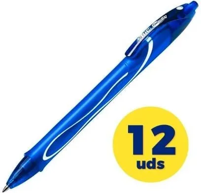 Caja de Bolígrafos de Tinta de Gel Retráctil Bic Gelocity Quick Dry 950442/ 12 unidades/ Azules