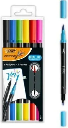 Rotuladores Punta Fina Bic Intensity Dual Tip 989694/ Colores Surtidos