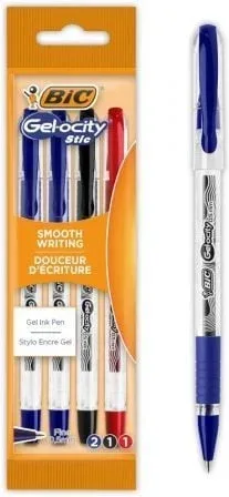 Bolígrafos de Tinta de Gel Retráctil Bic Gelocity Stic 992599/ 4 unidades/ Surtidos