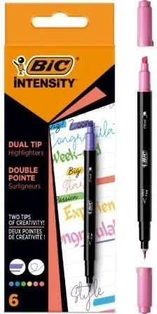Marcadores Punta Biselada y Punta Fina Bic Intensity Dual Tip 503828/ Colores Surtidos