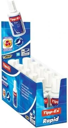 Caja de Correctores de Escritura Líquida Bic Tipp-Ex Rapid Fluid/ 20ml/ 10 unidades
