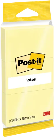 Pack 3 Blocs 100 Hojas Notas Adhesivas 38X51Mm Amarillo 6810 Post-It 7100172242
