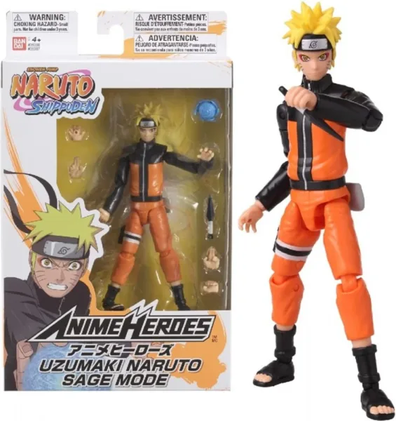 Figura bandai anime heroes naruto uzumaki naruto sage mode