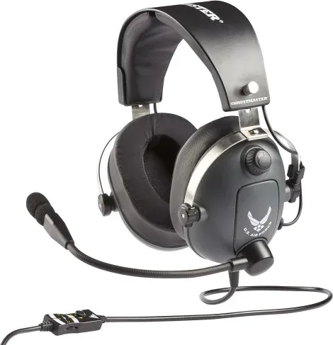 Thrustmaster 4060196 auricular y casco Auriculares Alámbrico Aviación/Control de tráfico aéreo Gris