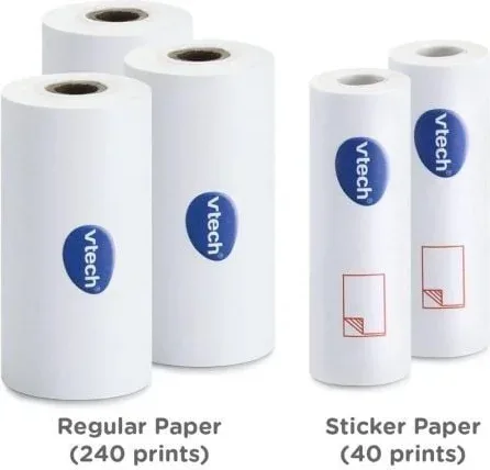 Pack 5 Rollos Papel Térmico VTech para Cámara Print Cam/ 3 Rollos Térmicos y 2 Rollos Pegatina