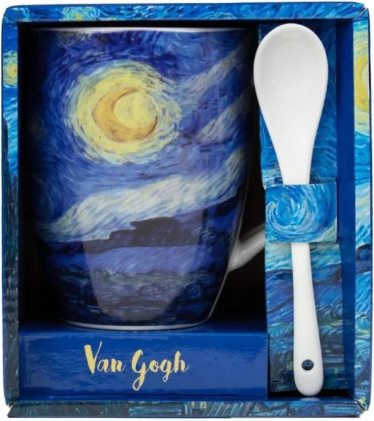 Taza con cuchara enesco noche estrellada