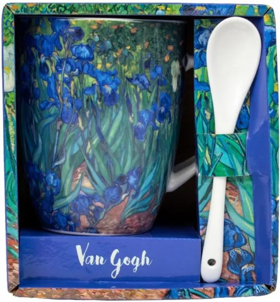 Taza con cuchara enesco los lirios van gogh
