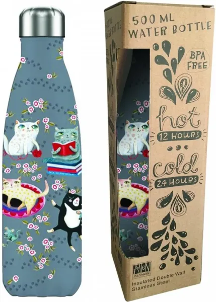 Botella isotermica enesco black crazy cats