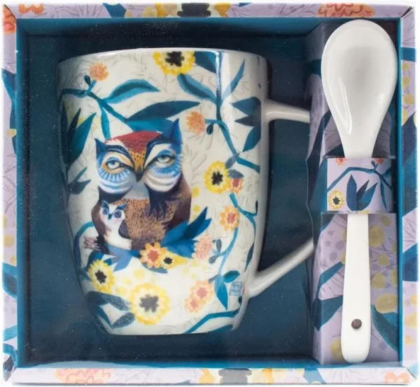 Taza con cuchara enesco buhos