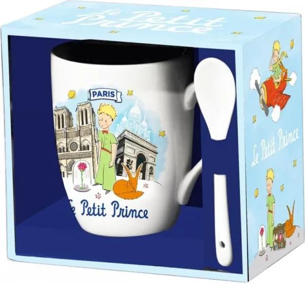 Taza con cuchara enesco el principito arcoiris