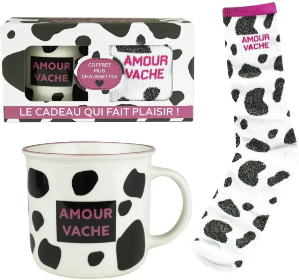 Taza + calcetines enesco amour vache