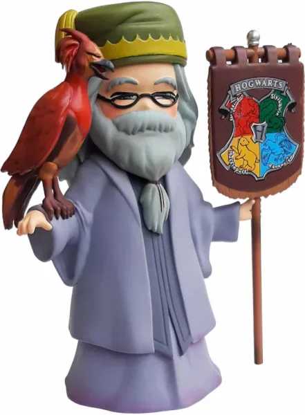 Figura plastoy harry potter albus dumbledore & fenix estandarte hogwarts
