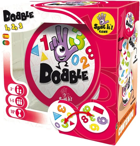 Juego de mesa dobble formas y numeros edad recomendada 3 años