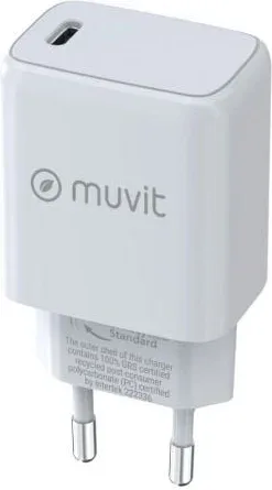 Cargador de Pared Muvit For Change MCACC0012/ 1xUSB Tipo-C/ 20W