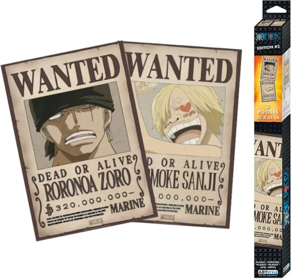 Set poster one piece wanted zoro y sanji
