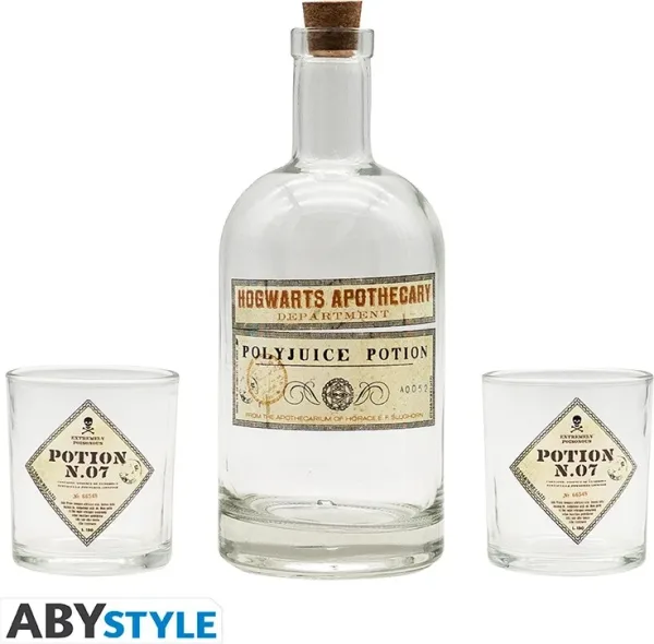 Set de botellas y vasos harry potter poción