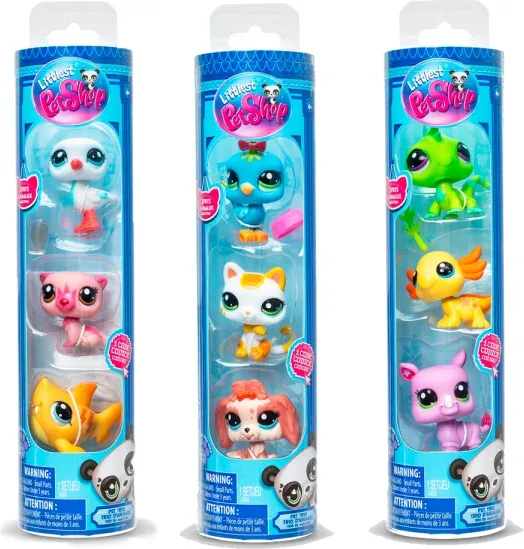 Mascotas little pet shop pack de 3 mascotas -  1 unidad aleatoria