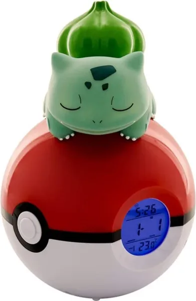 Lampara LED despertador reloj teknofun madcow entertainment pokemon bulbasaur durmiendo en pokeball