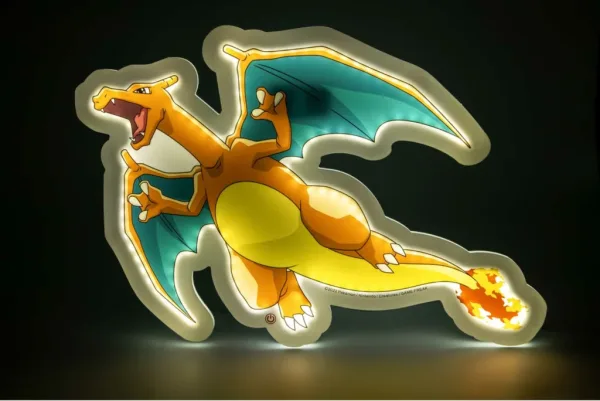 Mural lampara neon teknofun madcow entertainment pokemon charizard 30 cm