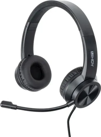 Lindy 20439 auricular y casco Auriculares Alámbrico Diadema Oficina/Centro de llamadas USB Tipo C Negro