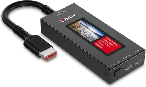 Lindy HDMI 8K60 Signal Analyzer Analizador de señales Negro