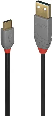 Lindy 36886 cable USB USB 2.0 1 m USB A USB C Negro, Gris
