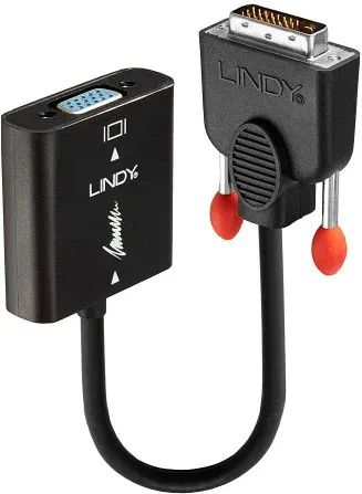 Lindy 38189 adaptador de cable de vídeo 0,1 m DVI-D VGA (D-Sub) Negro