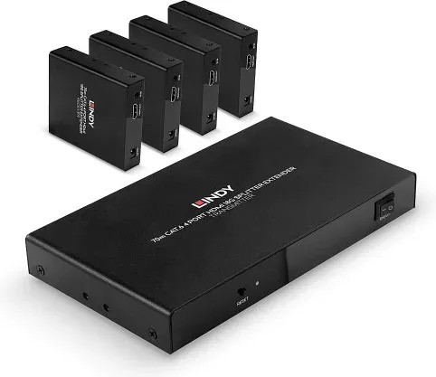 Lindy 38262 extensor audio/video Transmisor y receptor de señales AV Negro