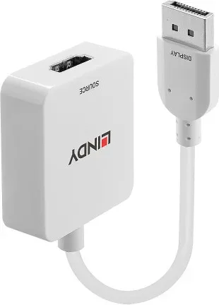 Lindy 38303 adaptador de cable de vídeo 0,095 m HDMI tipo A (Estándar) DisplayPort Blanco