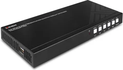 Lindy 38338 extensor audio/video Transmisor de señales AV Negro