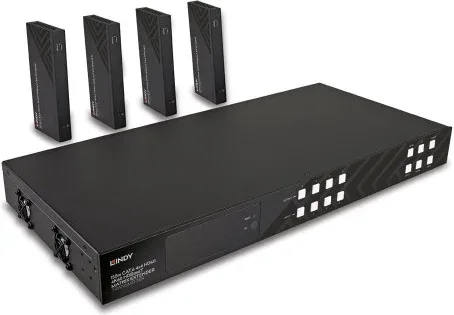 Lindy 38345 extensor audio/video Transmisor y receptor de señales AV Negro