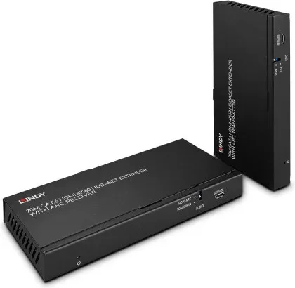 Lindy 38349 extensor audio/video Transmisor y receptor de señales AV Negro