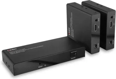 Lindy 38385 extensor audio/video Transmisor y receptor de señales AV Negro