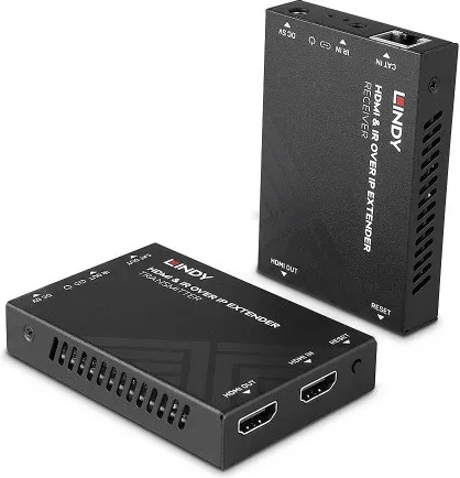 Lindy 38398 extensor audio/video Transmisor y receptor de señales AV Negro