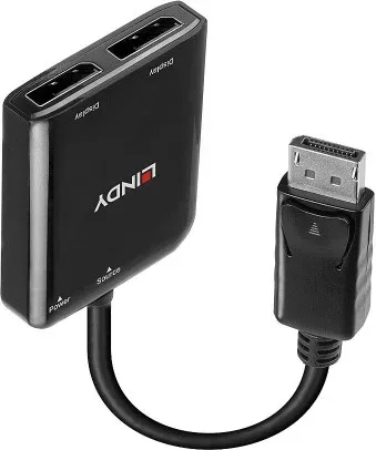 Lindy 38430 hub de interfaz DisplayPort 21600 Mbit/s Negro