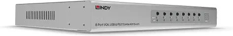 Lindy 39526 interruptor KVM Montaje en rack Plata