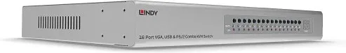 Lindy 39527 interruptor KVM Montaje en rack Plata