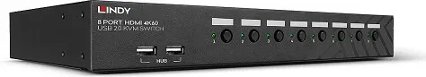 Lindy 39538 interruptor KVM Montaje en rack Negro