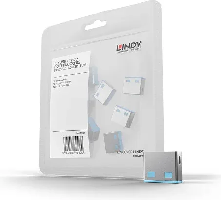 Lindy 40462 bloqueador de puerto USB tipo A Azul Acrilonitrilo butadieno estireno (ABS) 10 pieza(s)
