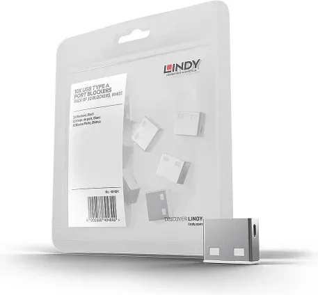 Lindy 40464 bloqueador de puerto USB tipo A Blanco Acrilonitrilo butadieno estireno (ABS) 10 pieza(s)