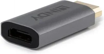 Lindy 41095 cambiador de género para cable DisplayPort HDMI Type A Gris