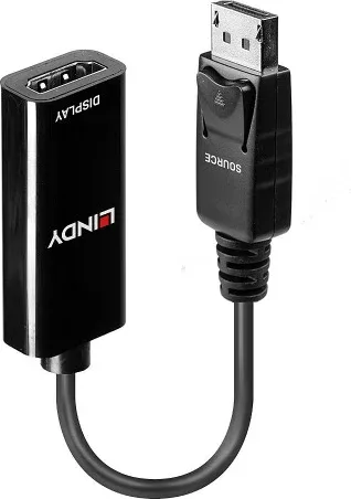 Lindy 41718 adaptador de cable de vídeo 0,15 m DisplayPort HDMI Negro