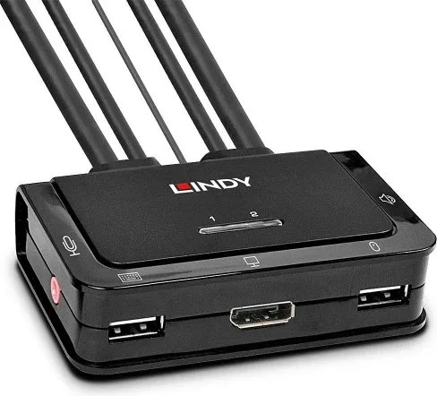 Lindy 42344 interruptor KVM Montaje en rack Negro