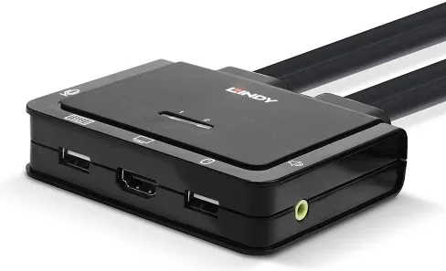 Lindy 42347 interruptor KVM Negro