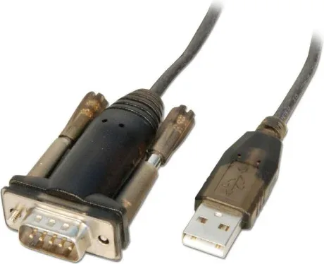 Lindy 42855 cable de serie Gris, Transparente 1,5 m USB tipo A RS-232