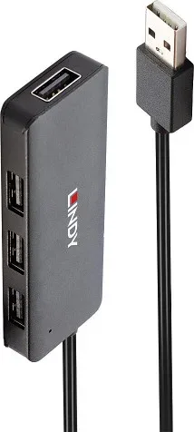 Lindy 42986 hub de interfaz USB 2.0 480 Mbit/s Negro