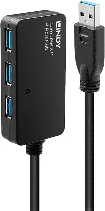 Lindy 43159 hub de interfaz USB 3.2 Gen 1 (3.1 Gen 1) Type-A 5000 Mbit/s Negro