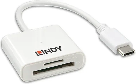 Lindy 43185 lector de tarjeta USB 3.2 Gen 1 (3.1 Gen 1) Type-C Blanco