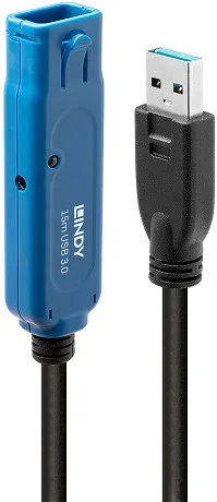 Lindy 43229 cable USB USB 3.2 Gen 1 (3.1 Gen 1) 15 m USB A Negro